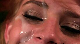 imagine this unusual stunner gulping down every cum load from a wild bukkake blowbang