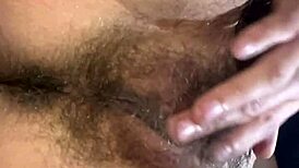 My dripping hairy pussy leaks and moans till orgasm with clothes ripped off