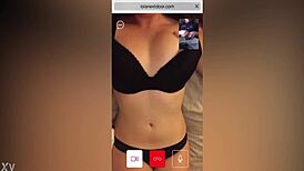 this hot brunette stranger on cam can't stop watching me stroke my hard cock slowly