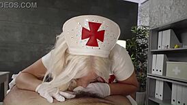 blondie fesser as hot nurse gloves up for deep anal patient pounding