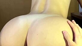 Her perfect body rides my cock sideways in pov doggystyle