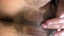My dripping hairy pussy leaks and moans till orgasm with clothes ripped off
