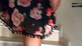 young guy chases mature street whore pays debts for hasty bent over fuck pov