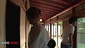 japanese babe gulps hard on cock then begs for savage pussy pounding