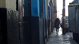 young guy chases mature street whore pays debts for hasty bent over fuck pov