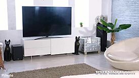 Sara Diamante's Wild Debut Shaved Pussy Double Anal Penetration Deepthroat Gagging Cowgirl Ride