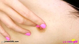 wanna see this sweet brunette babe's sexy body up close?