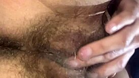 My dripping hairy pussy leaks and moans till orgasm with clothes ripped off