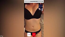 this hot brunette stranger on cam can't stop watching me stroke my hard cock slowly