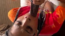 young ebony teen deepthroats massive bbc monster cock sucking