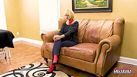 that kinky nerdy blonde milf gets doggystyle deepthroated