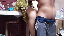 Pinay nila rides kuya cock bent over kitchen counter doggystyle?