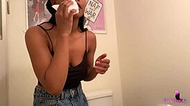 Sultry Jenna Foxx Rips Clothes and Fingers Herself Steamy in Bathroom