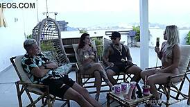 Bruna Carlos and Matheus Caetano couple casting compilation handjobs and lingerie on sheer red