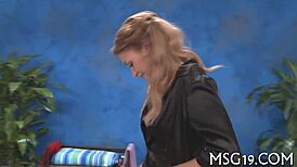 Whoa huge cock slams into that dripping shaved wet pussy hard!