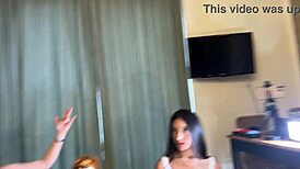 hey girls wanna make this big cock explode in our double handjob dice game?