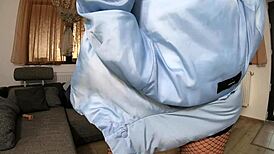 Milfycalla spreads legs in stockings, masturbates with dildo while dirty talking.