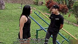 Latina Milf Deepthroats BBC Before Bent-Over Doggystyle Creampie Outdoors