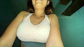 Pretty sensual latina with huge tits and fat curves toys her pov pussy intimately