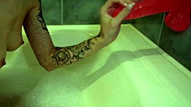 Hot Cute Girl Jerking Off Tight Pussy with Huge Dildo!!