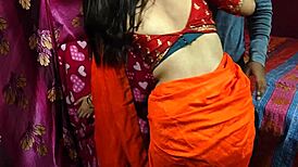 damn cute saree bhabhi's ice massage led to wild anal!