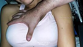 Pretty sensual latina with huge tits and fat curves toys her pov pussy intimately