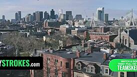 naughty blonde teen stepdaughter rides stepdad's cock cowgirl in kitchen after 69 despite stepmom nearby