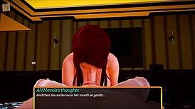 redhead joins new family game riding cowgirl style