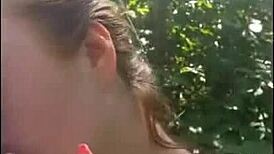 Cute blonde tinder date blows me outdoors in public