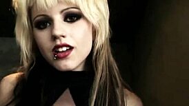 slender goth blonde bounces on bbc in heels reverse cowgirl style