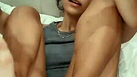 the latina grabs her vibrator and teases her wet pussy to a shaking orgasm