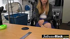 yo fake black agent taking rough interracial blowjob on sofa??