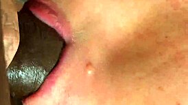 black dude in try not to cum challenge with wife slurping his cock but he blasts jizz in her mouth anyway 😩💦😂