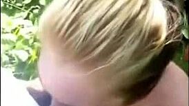Cute blonde tinder date blows me outdoors in public