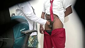 Lady Doctor Examines Schoolboy's Thick Cock Thoroughly