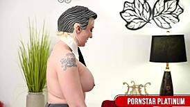 Busty Ebony Mystique Orally Pleases Blonde Leya Falcon