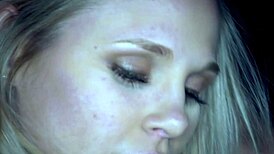 Scarlet red watches stud explode cum all over her sweaty squirting tits