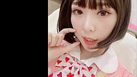 close-up view of her skilled mouth and tight below action