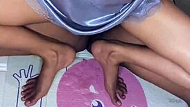 Hey she's squirting warm milk right from her tits all over my cock ritual style