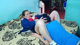 we went full intimate doggystyle bent over with natural tits bouncing to creampie finish