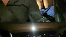 Wife Fucks Lover in Backseat While Cuckold Husband Drives Ahead!