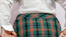 what a juicy ass this student flaunts post-school soaking panties in orgasm video