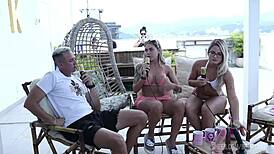 check out bruna carlos in this sheer red bora cast compilation, part 3 with rangel carlos interviewing her big ass latina curves for public swinger fun