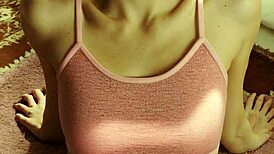 blindfolded me in lingerie... eastern euro model's panties tease got me so hot umm