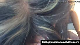 Busty Mexican Milf Gabby Quinteros Deepthroats Cock Car Facial!