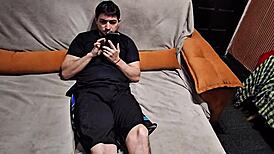 madrasta sneaks peek at horny brazilian stepson big cock till she rides