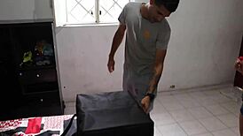 damn my new colombian roommate gifts me a tantaly sex doll to compare her real vagina