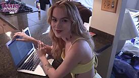 yo sage fox, stepdad fucks your juicy small tits when brogan's away then creampies deep