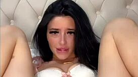 that slutty american exchange student is fingering her wet pussy on webcam till she squirts