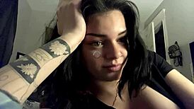 Hot girl reveals her sexy big tits up close